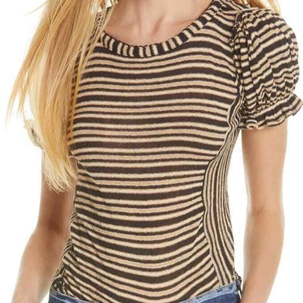 NWT Free People Take One For The Team Striped Short Sz Small